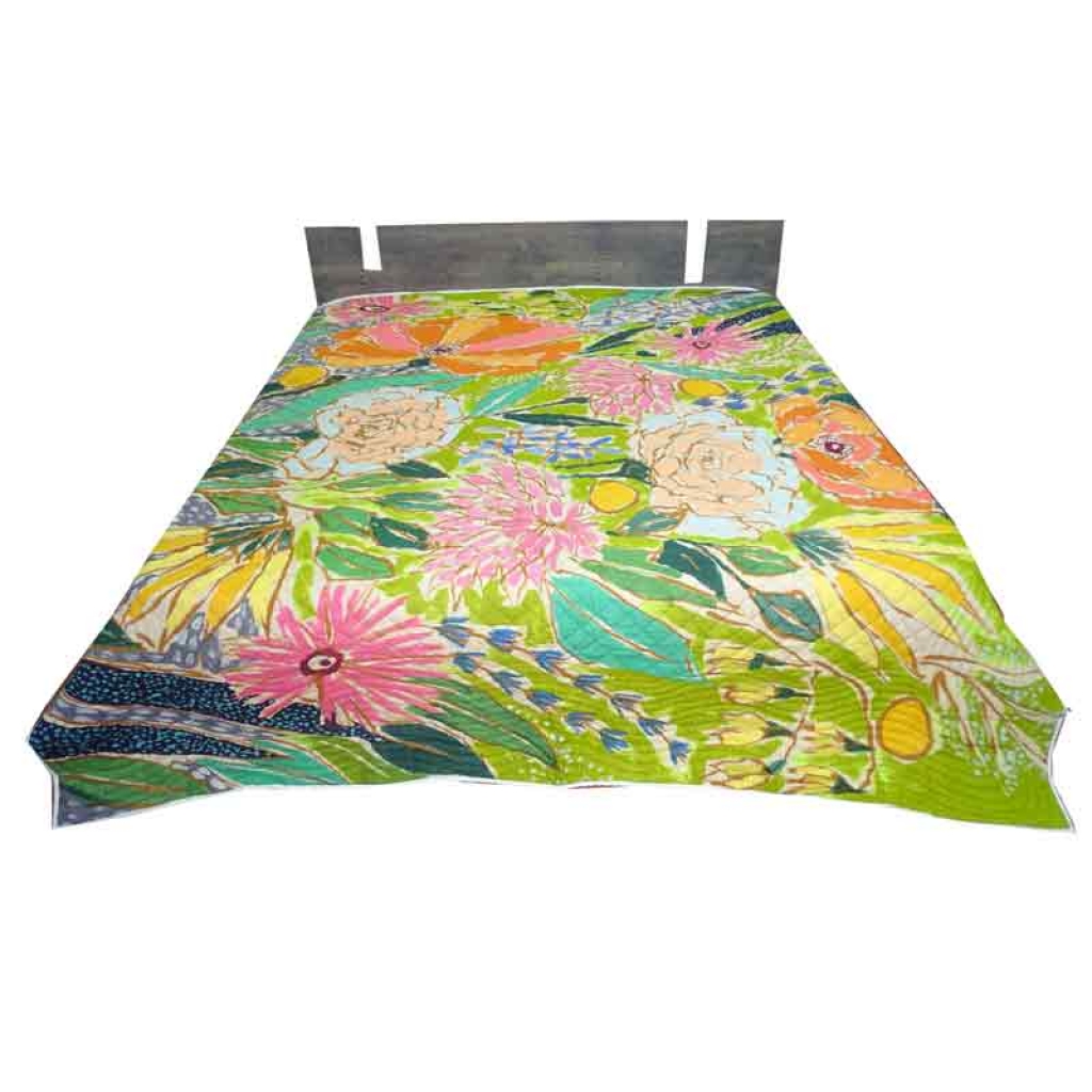 COTTON ALL OVER PRINTED BED QUILTS FOR DECOR HOME