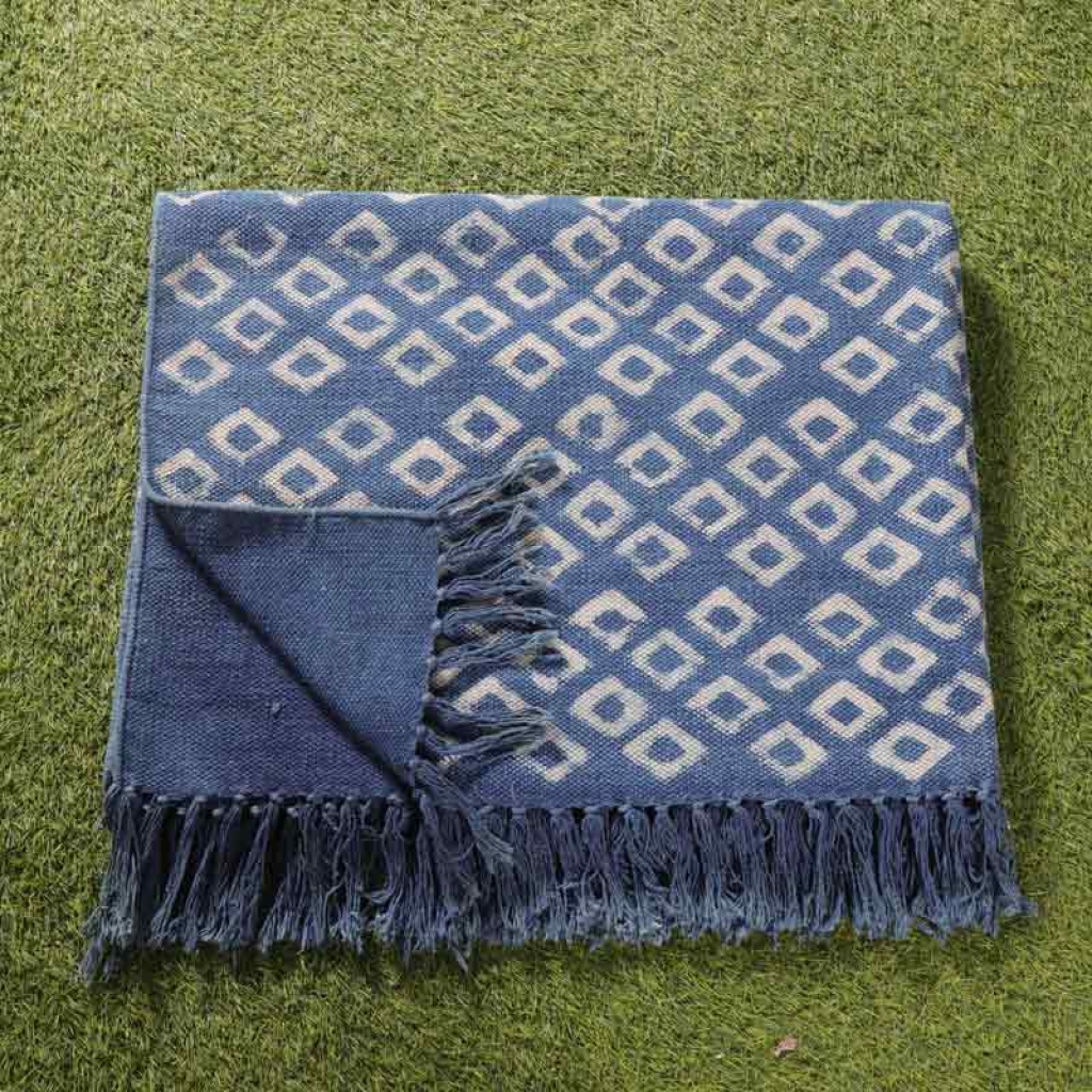 COTTON INDIGO ALL OVER PRINT RUGS