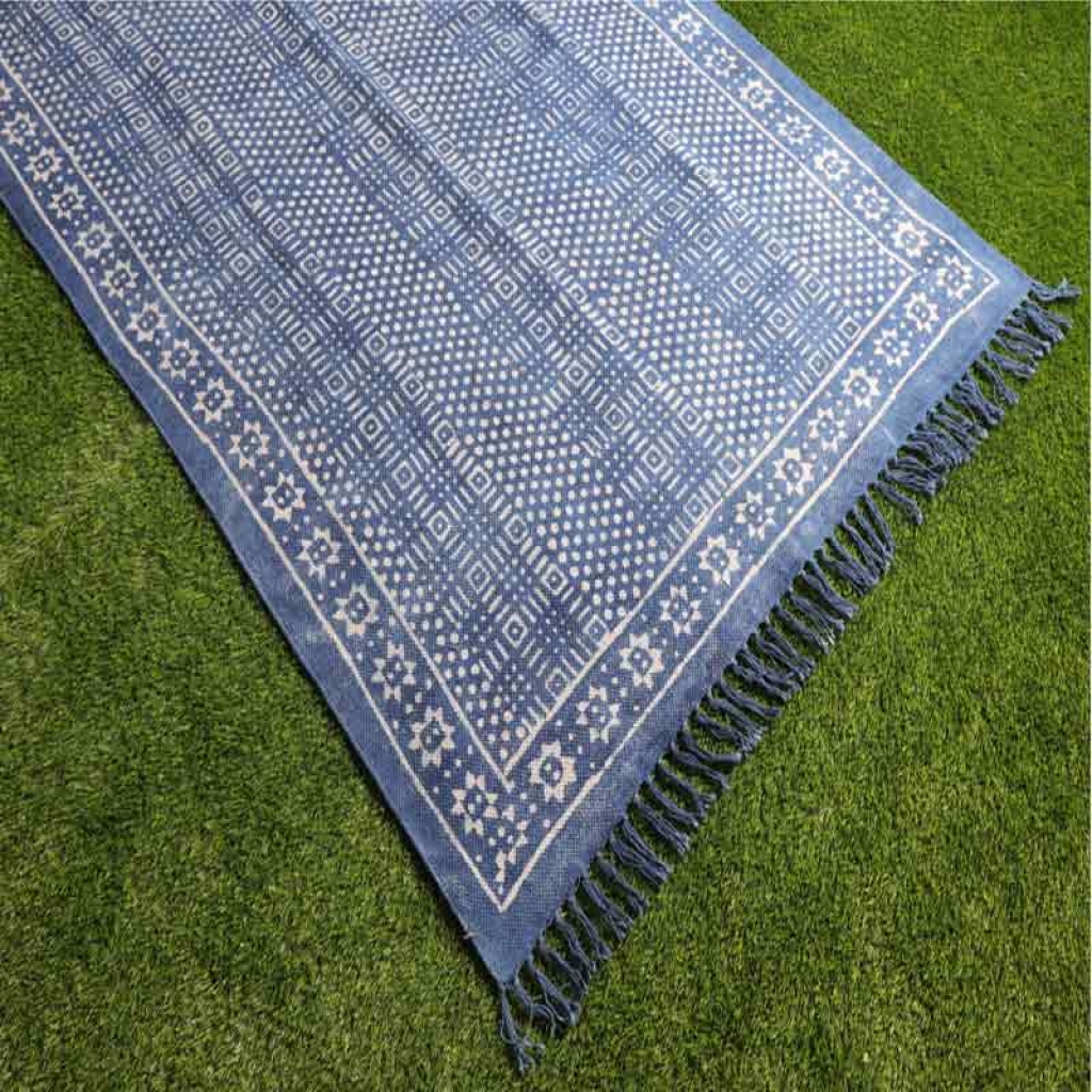 COTTON INDIGO ALL OVER PRINT RUGS