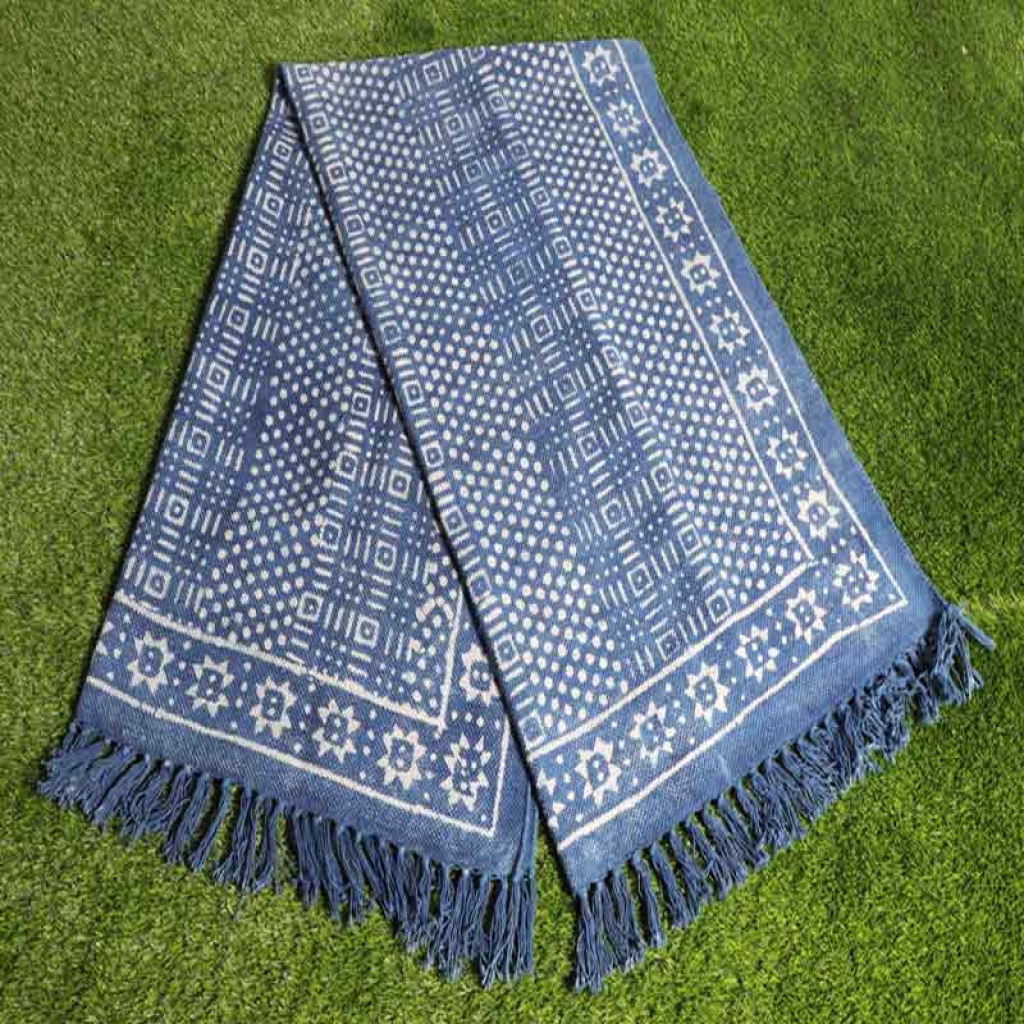 COTTON INDIGO ALL OVER PRINT RUGS