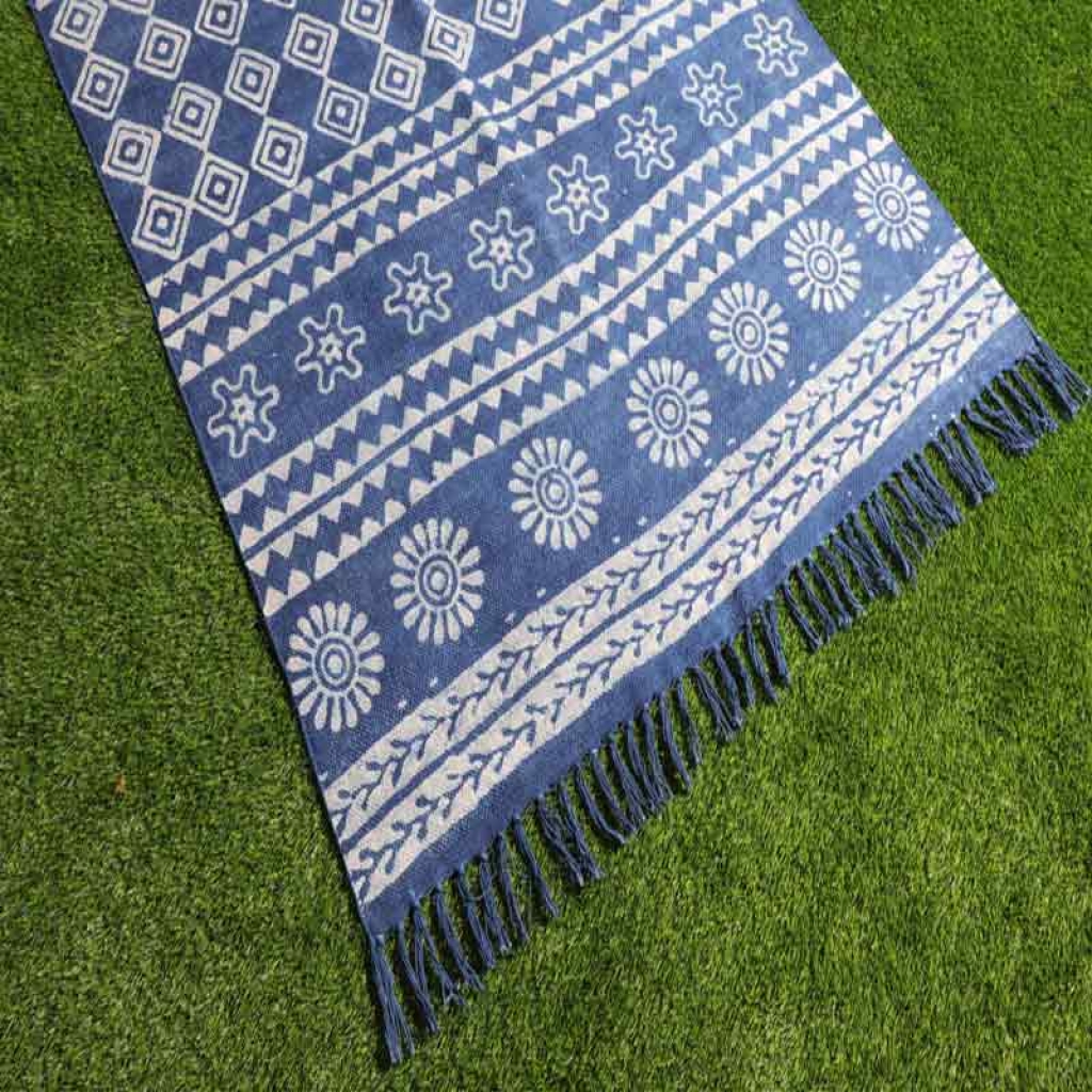 COTTON INDIGO ALL OVER PRINT RUGS