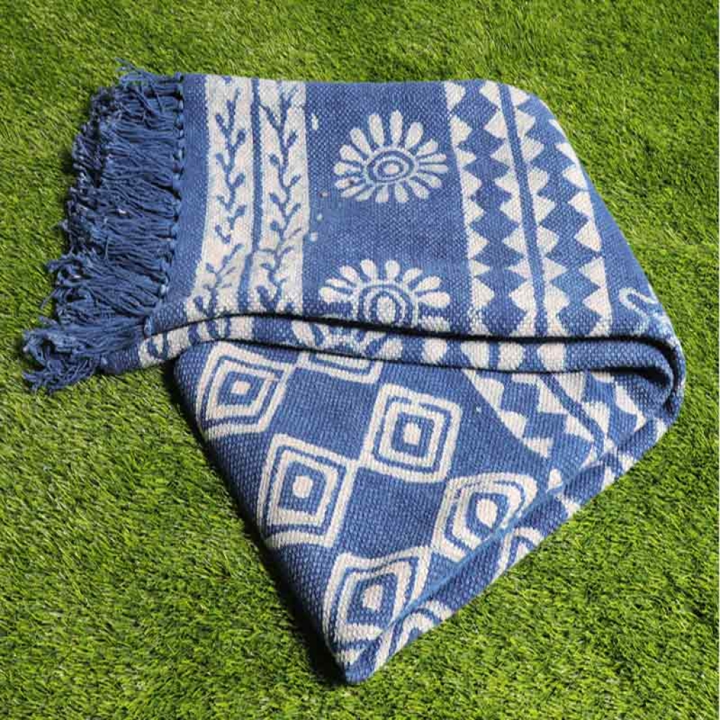 COTTON INDIGO ALL OVER PRINT RUGS