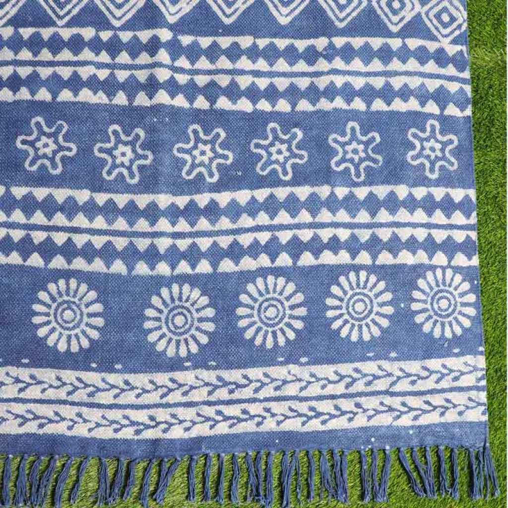 COTTON INDIGO ALL OVER PRINT RUGS
