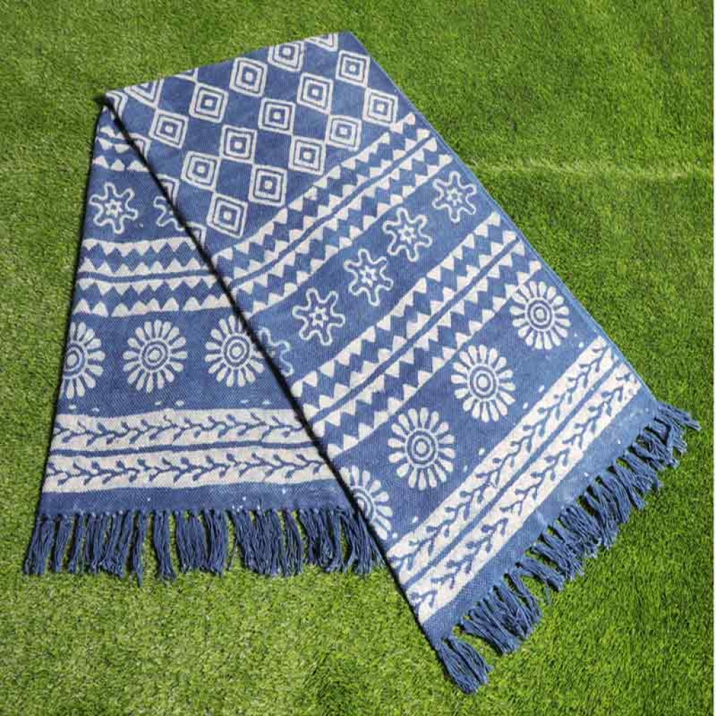COTTON INDIGO ALL OVER PRINT RUGS