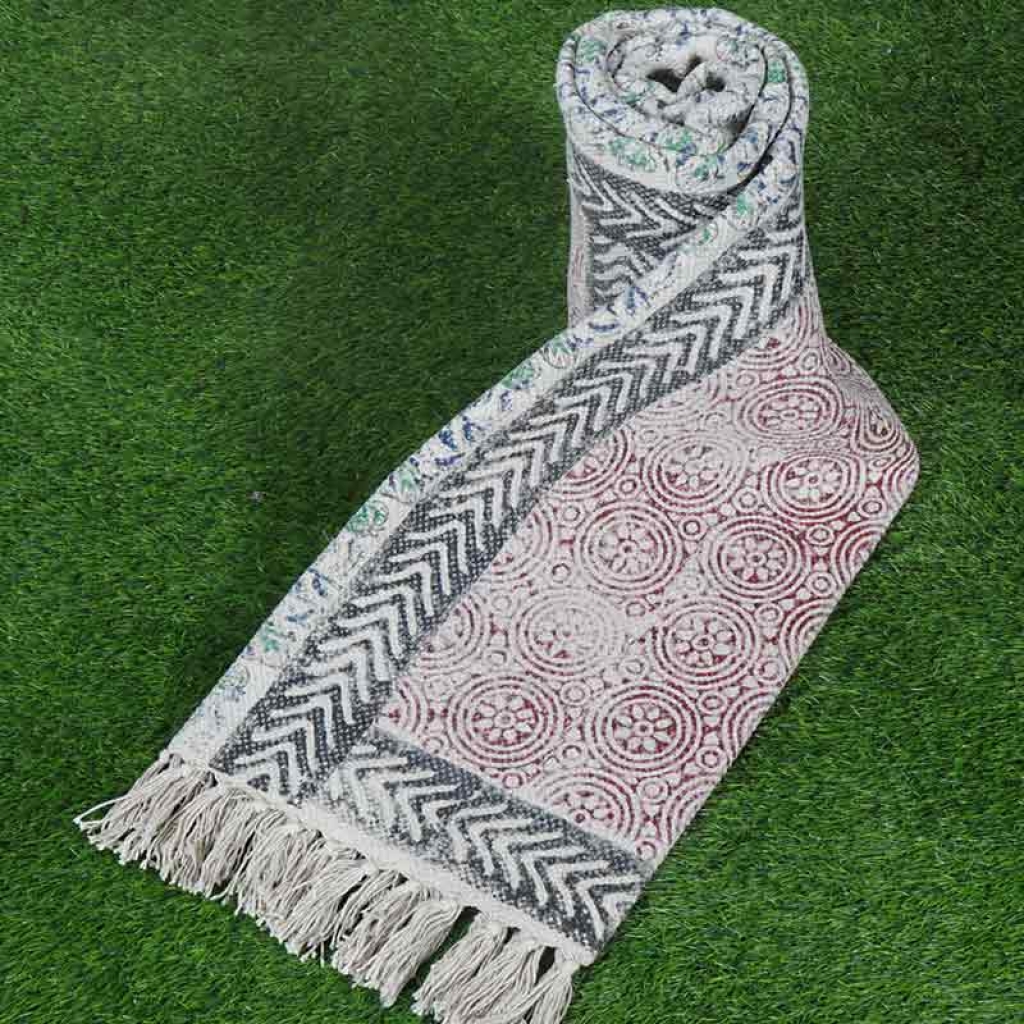 COTTON HAND BLOCK ALL OVER PRINT RUGS