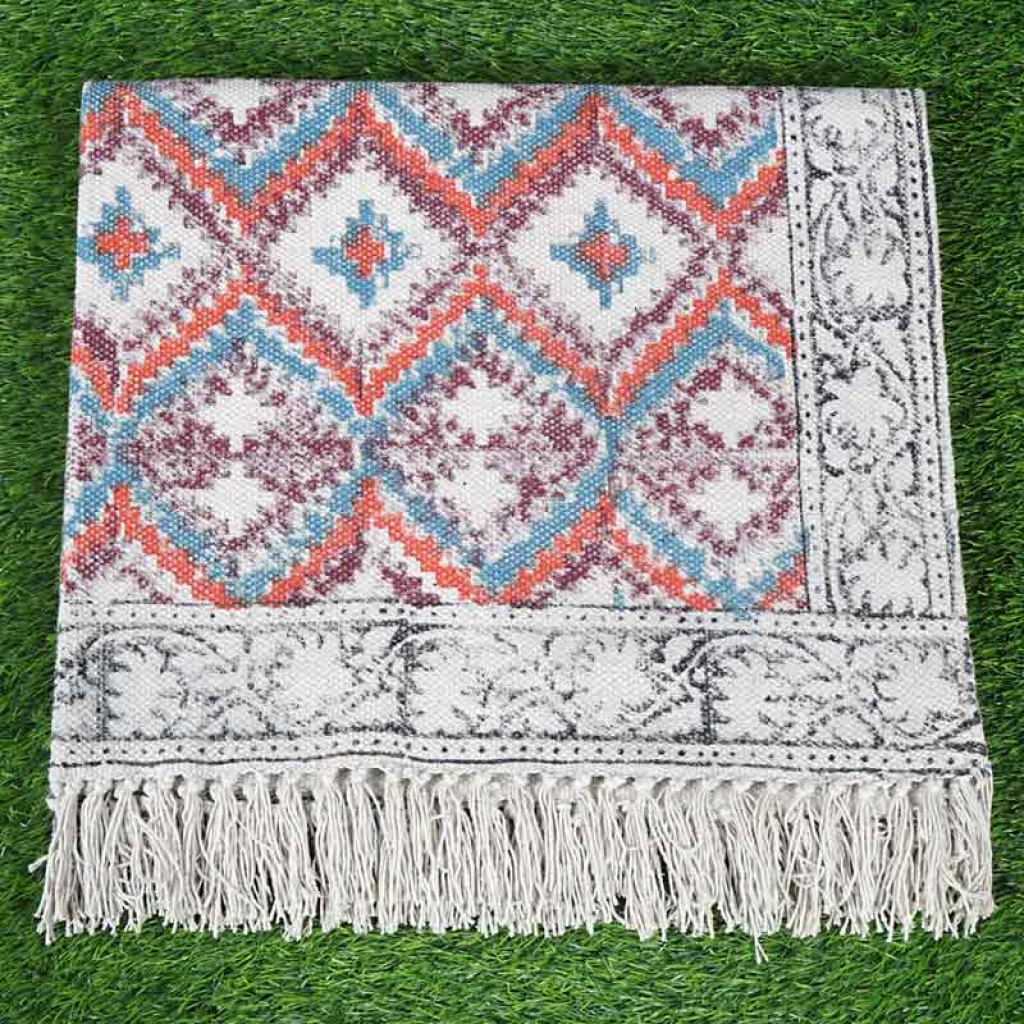 COTTON HAND BLOCK ALL OVER PRINT RUGS