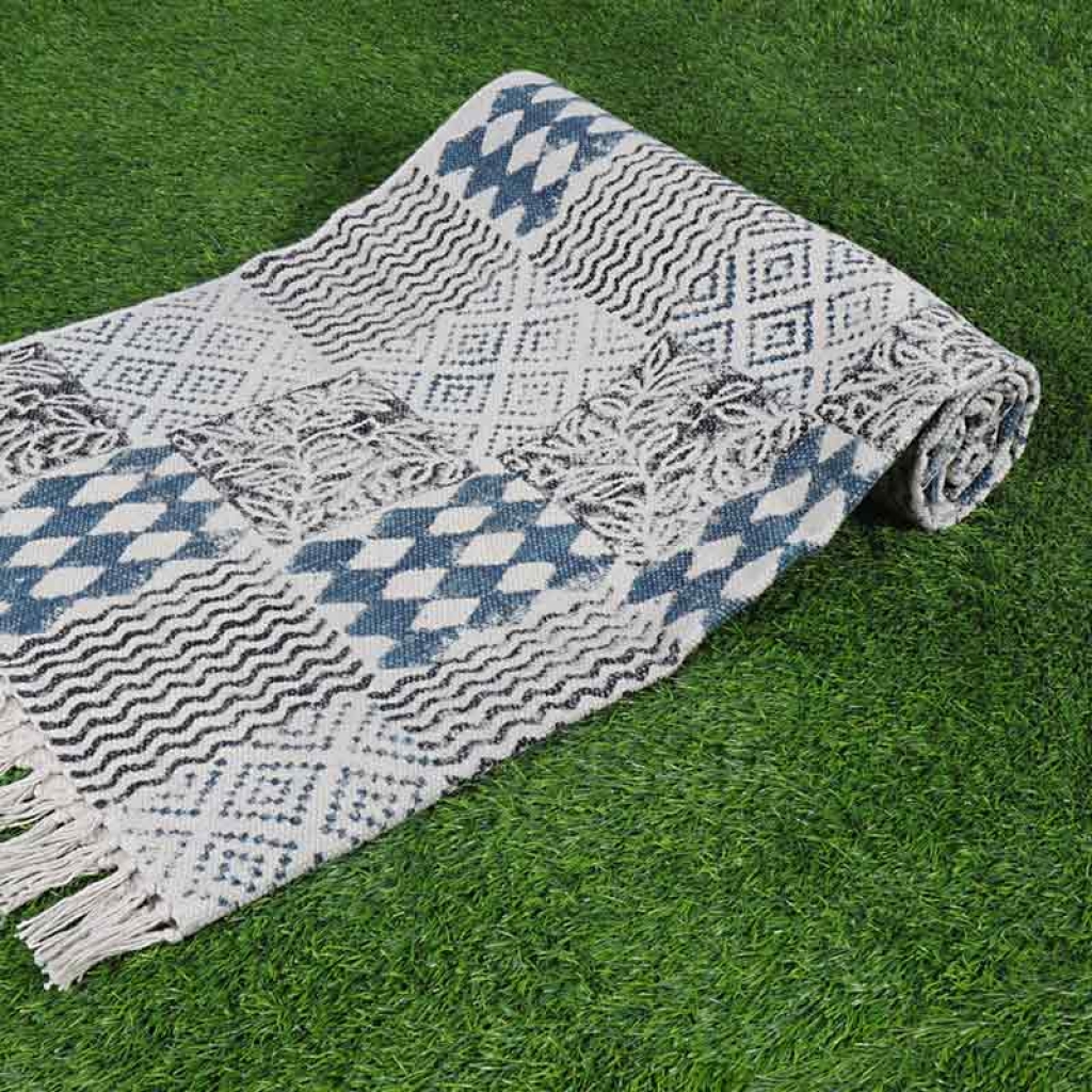 COTTON HAND BLOCK ALL OVER PRINT RUGS
