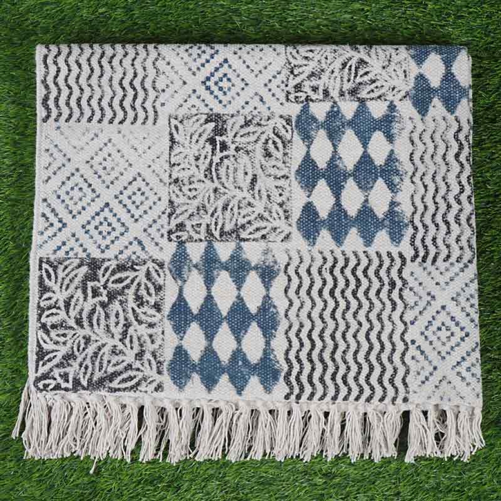 COTTON HAND BLOCK ALL OVER PRINT RUGS