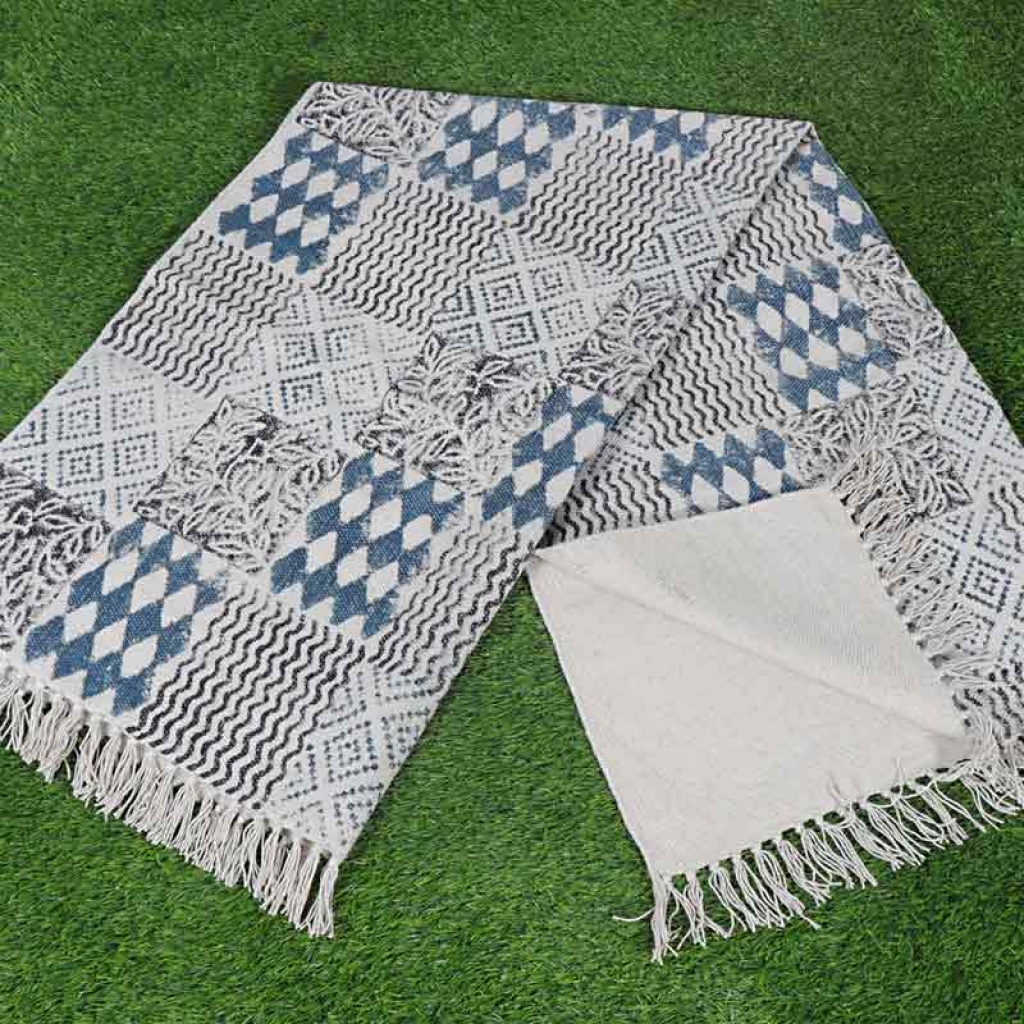 COTTON HAND BLOCK ALL OVER PRINT RUGS