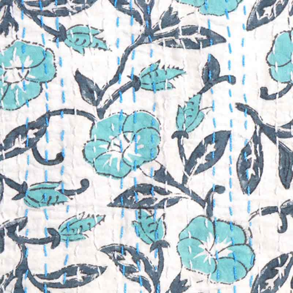 COTTON HAND BLOCK PATCH WORK PRINT KANTHA BED COVER FOR ALL SEASON