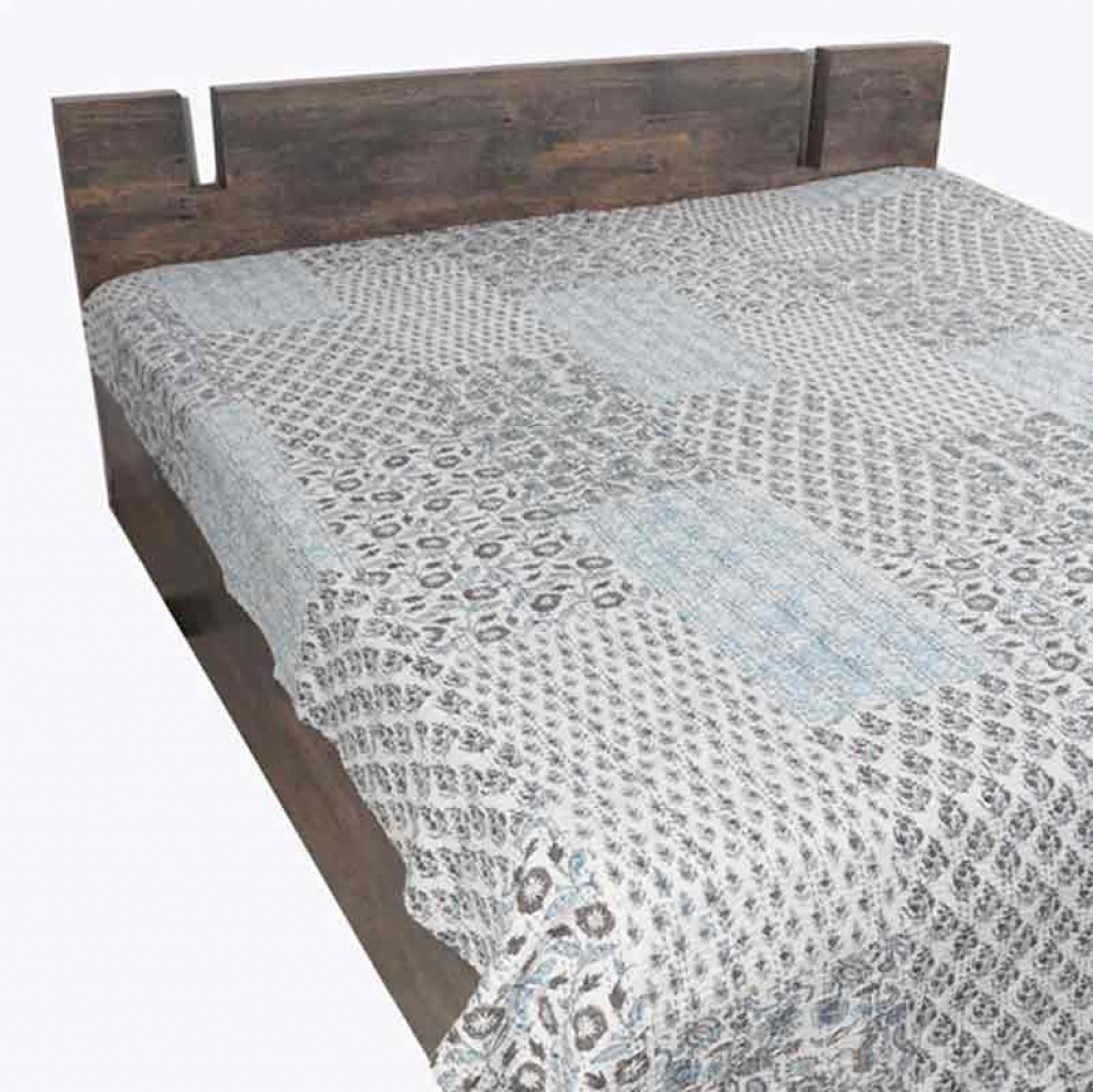 COTTON HAND BLOCK PATCH WORK PRINT KANTHA BED COVER FOR ALL SEASON