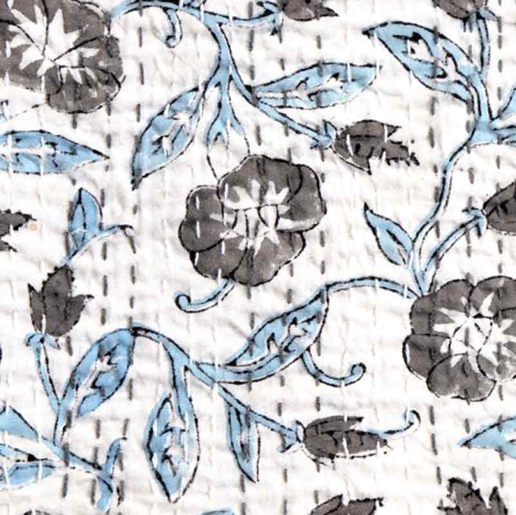 COTTON HAND BLOCK PATCH WORK PRINT KANTHA BED COVER FOR ALL SEASON