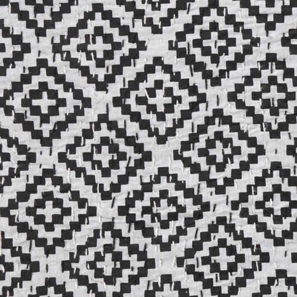 COTTON HAND BLOCK ALL OVER PRINT KANTHA BED COVER FOR ALL-SEASON
