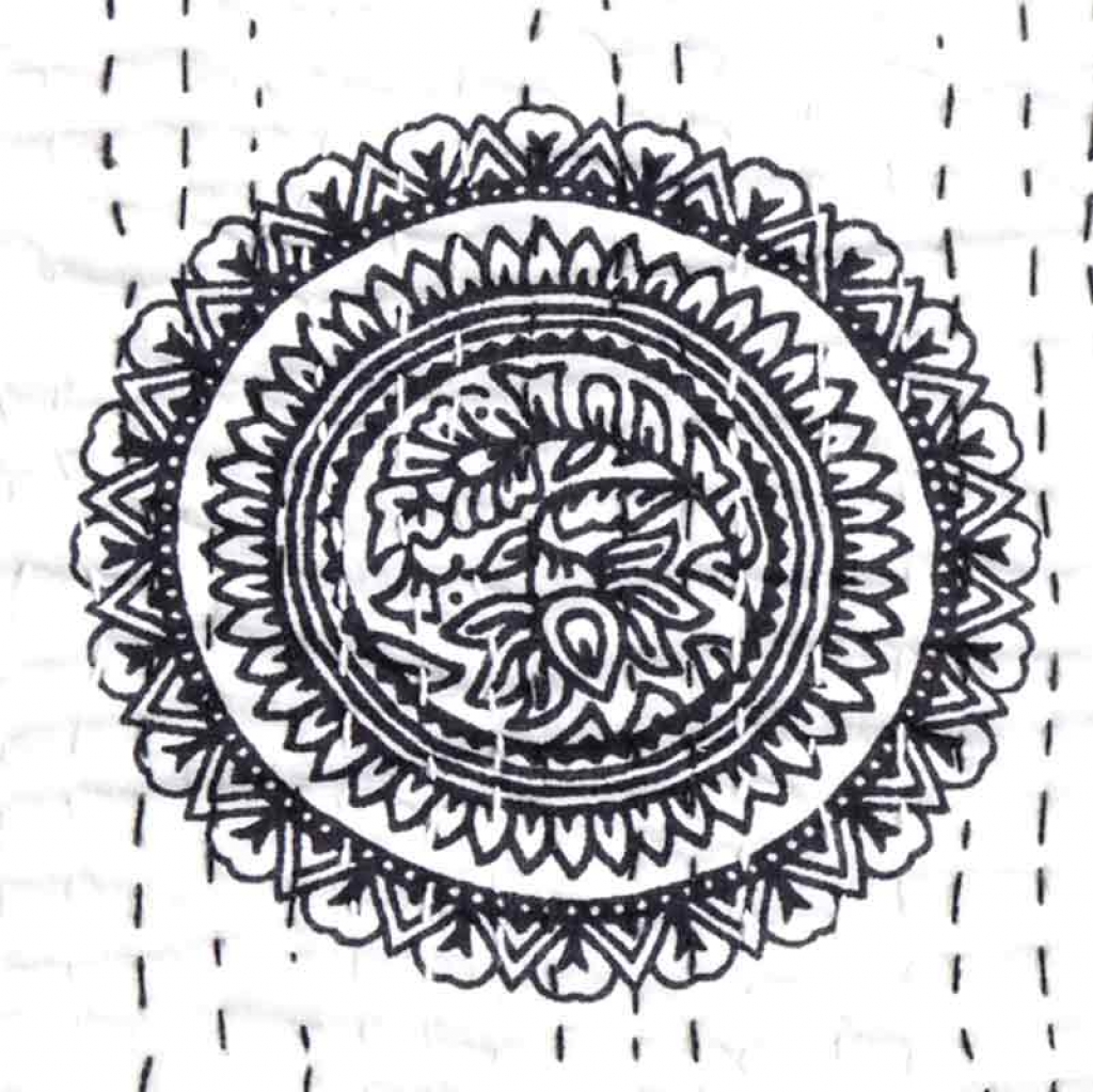 COTTON HAND BLOCK FULL PENAL KANTHA BED COVER FOR ALL-SEASON