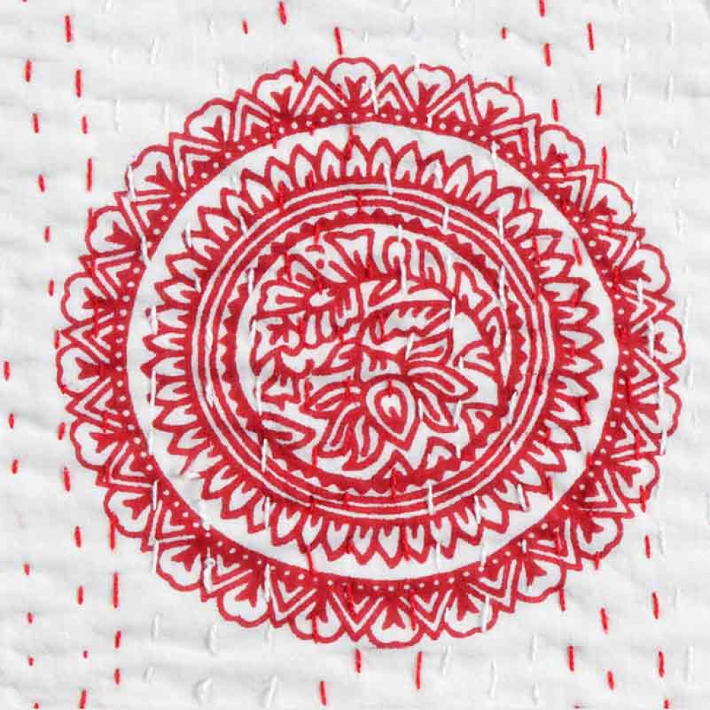 COTTON HAND BLOCK FULL PENAL KANTHA BED COVER FOR ALL-SEASON