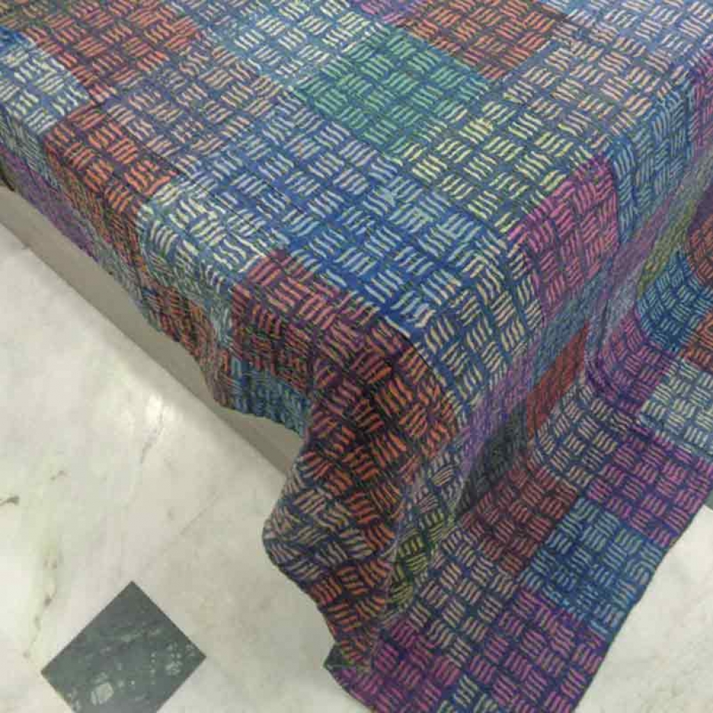 COTTON DABU PATCH PRINT KANTHA BED COVER FOR ALL-SEASON