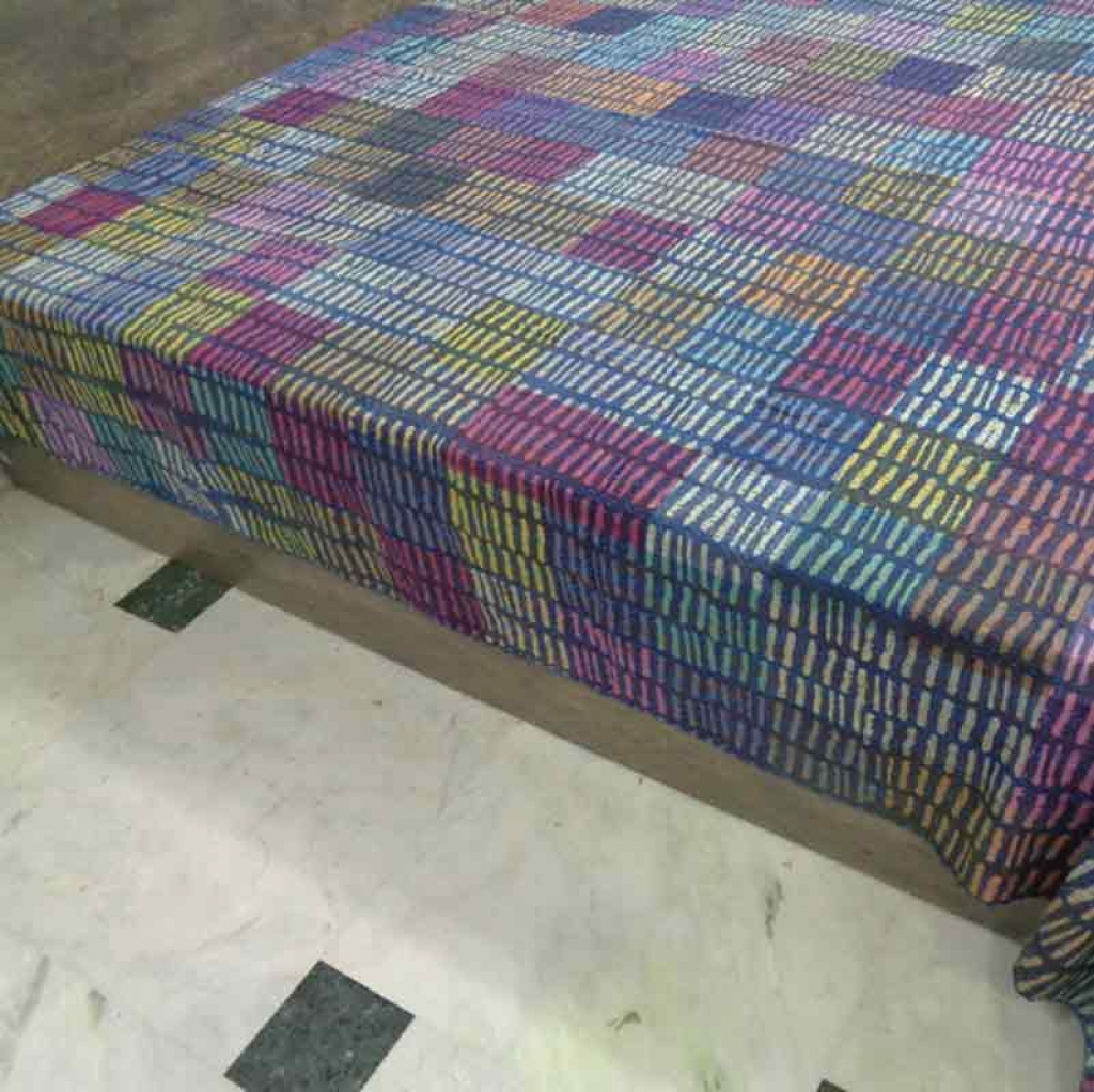COTTON DABU PATCH PRINT KANTHA BED COVER FOR ALL-SEASON