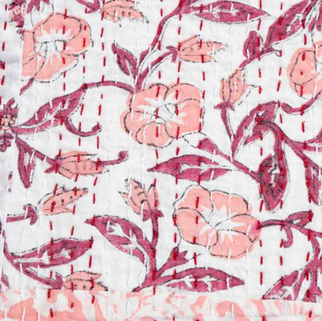 COTTON HAND BLOCK PATCH WORK PRINT KANTHA BED COVER FOR ALL SEASON