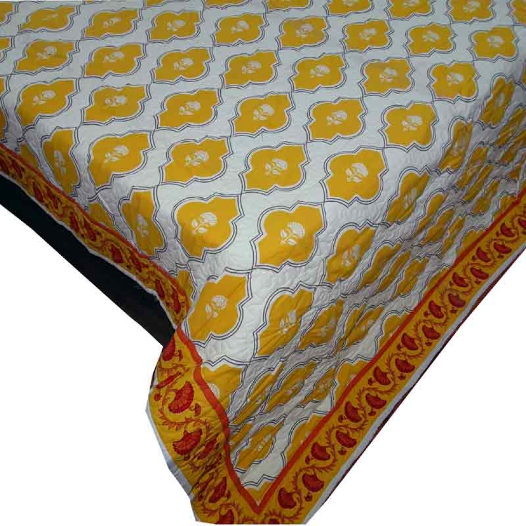 COTTON ALL OVER PRINTED BED QUILTS FOR DECOR HOME