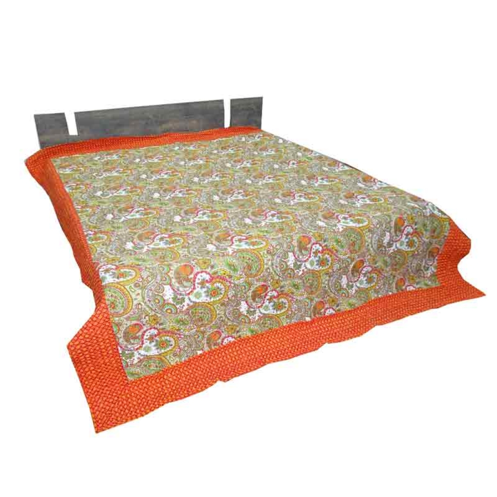 COTTON ALL OVER PRINTED BED QUILTS FOR DECOR HOME