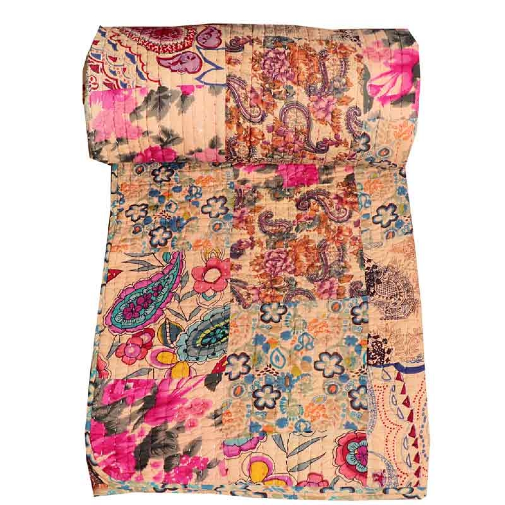 COTTON ALL OVER PRINTED BED QUILTS FOR DECOR HOME