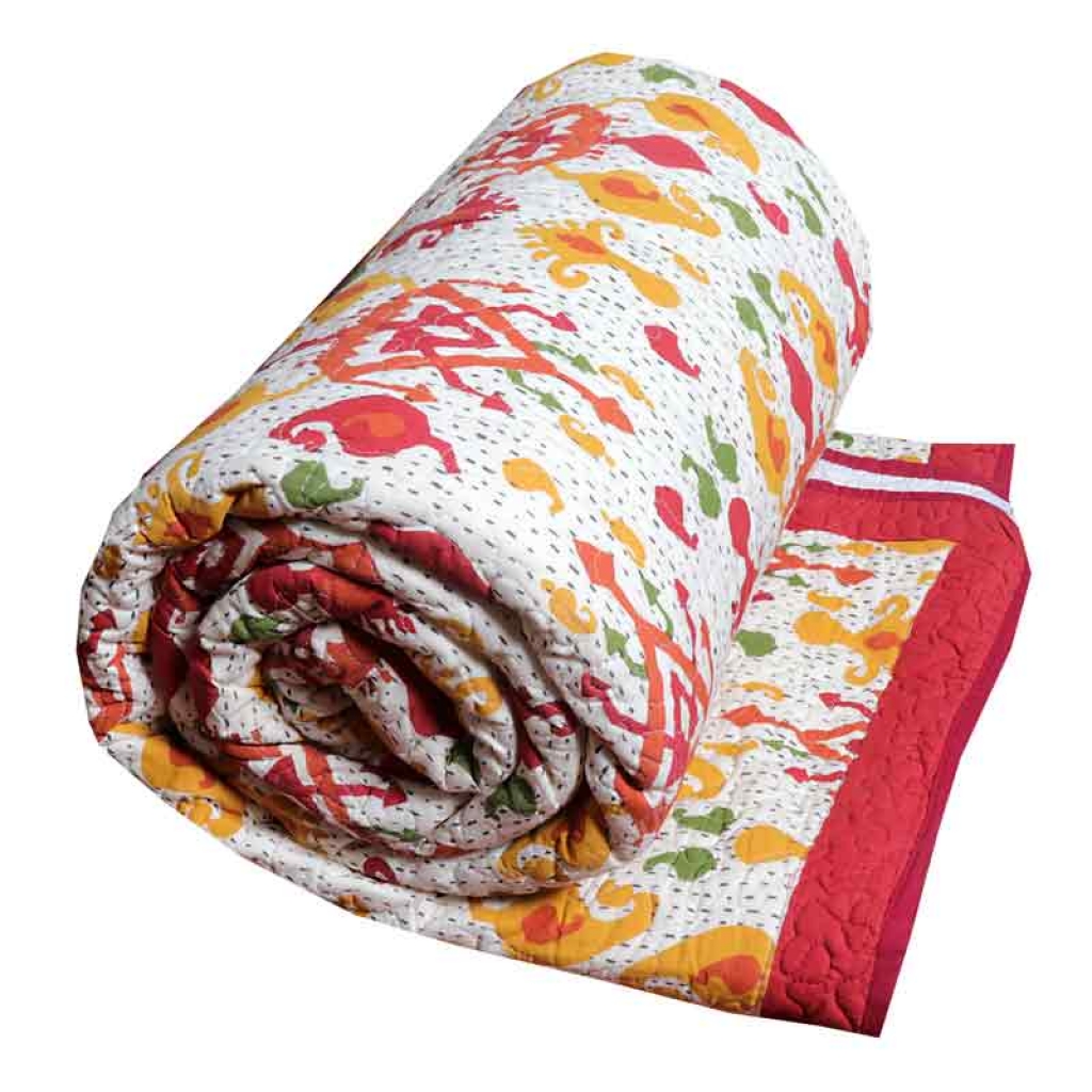 COTTON ALL OVER PRINTED BED QUILTS FOR DECOR HOME