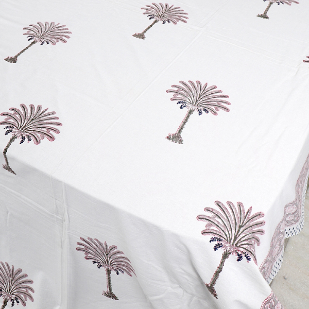 HAND BLOCK PRINT ALLOVER KANTHA BEDCOVER