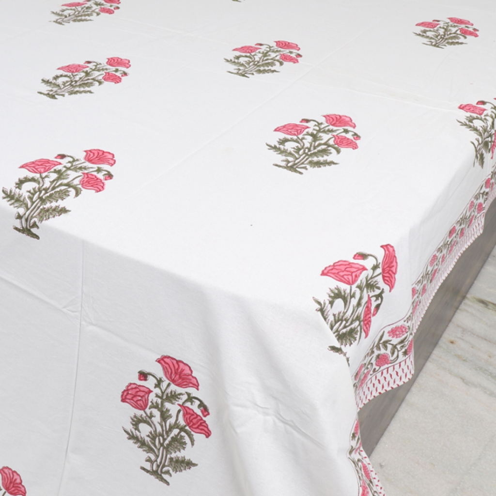 HAND BLOCK PRINT ALLOVER KANTHA BEDCOVER