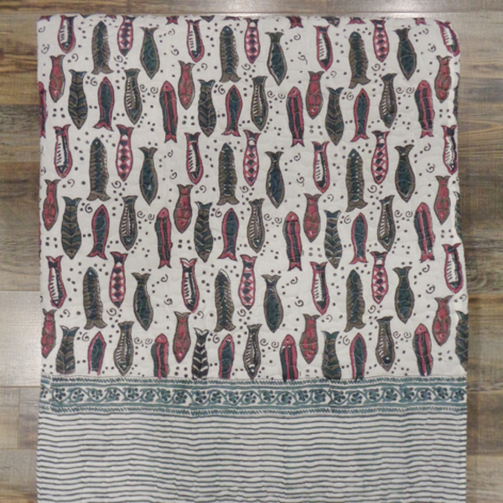 FISH PRINTED ALLOVER QUILTS
