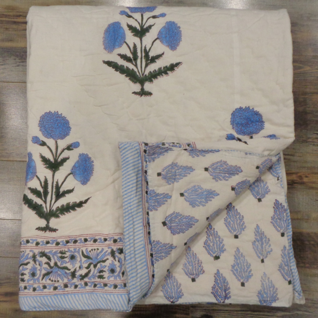 COTTON HAND BLOCK PRINTED QUILTS