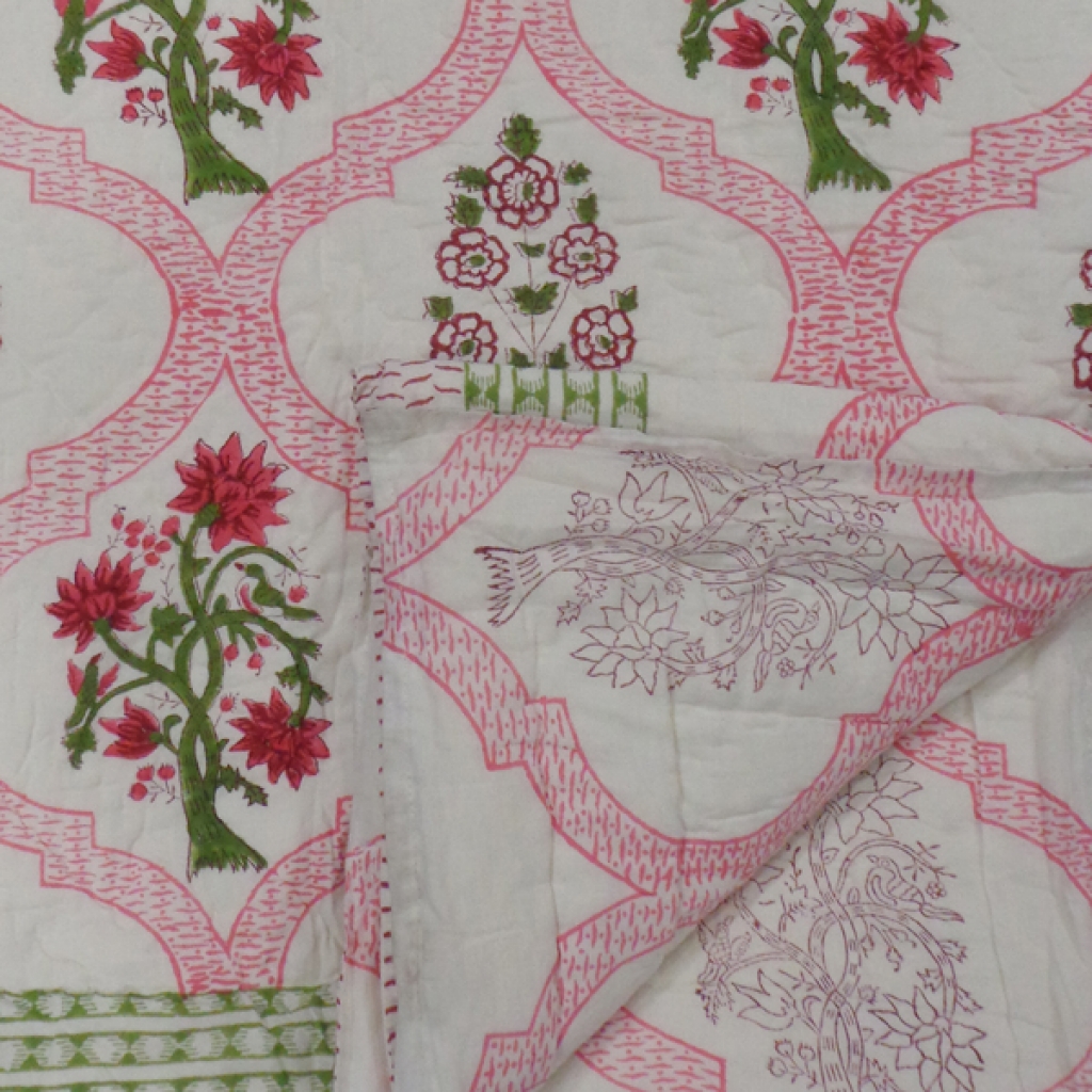 COTTON HAND BLOCK PRINTED QUILTS