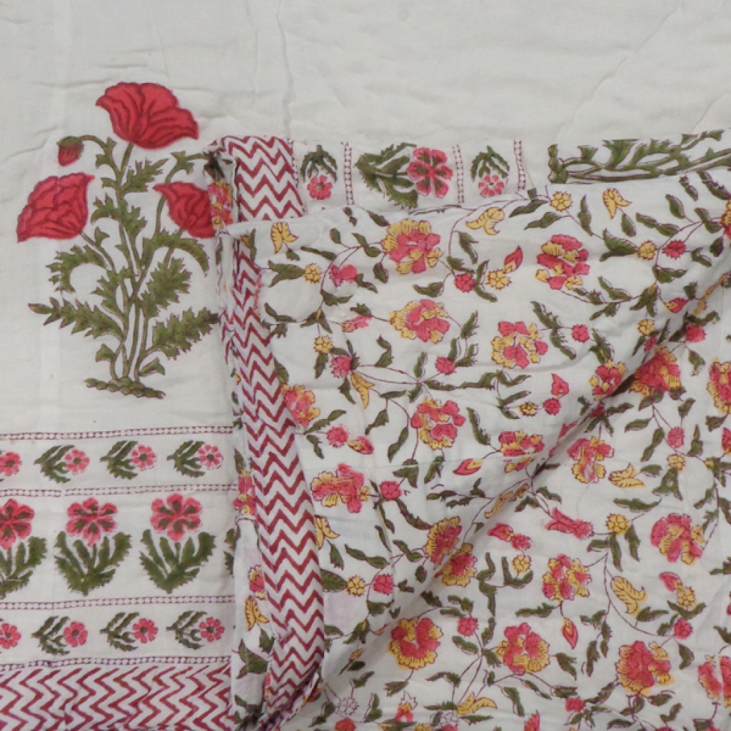 COTTON HAND BLOCK PRINTED QUILTS