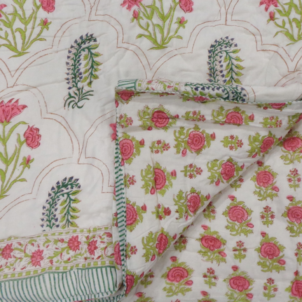 COTTON HAND BLOCK PRINTED QUILTS