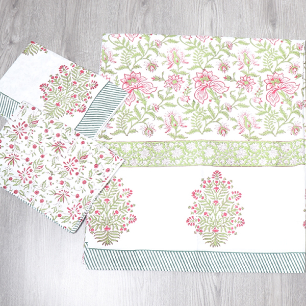 COTTON HANDBLOCK PRINTED BEDSHEET