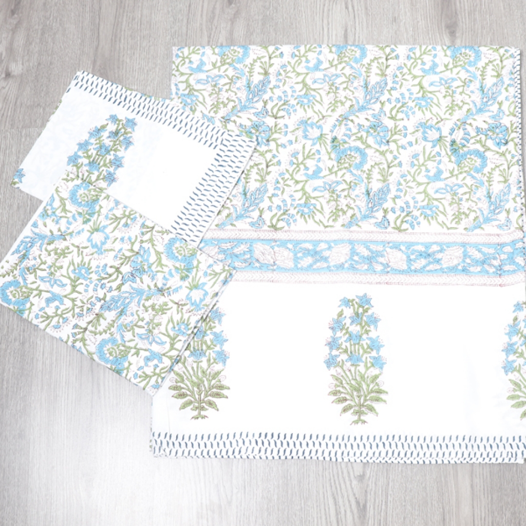 COTTON HANDBLOCK PRINTED BEDSHEET