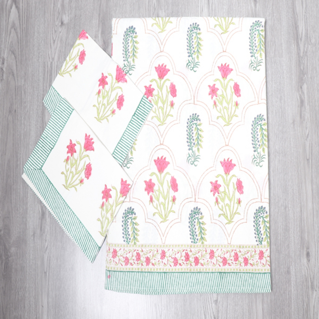 COTTON HANDBLOCK PRINTED BEDSHEETS