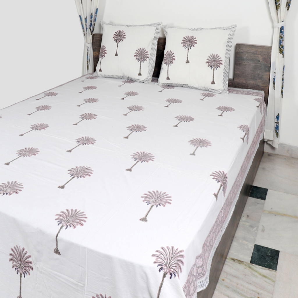 COTTON HANDBLOCK PRINTED BEDSHEET