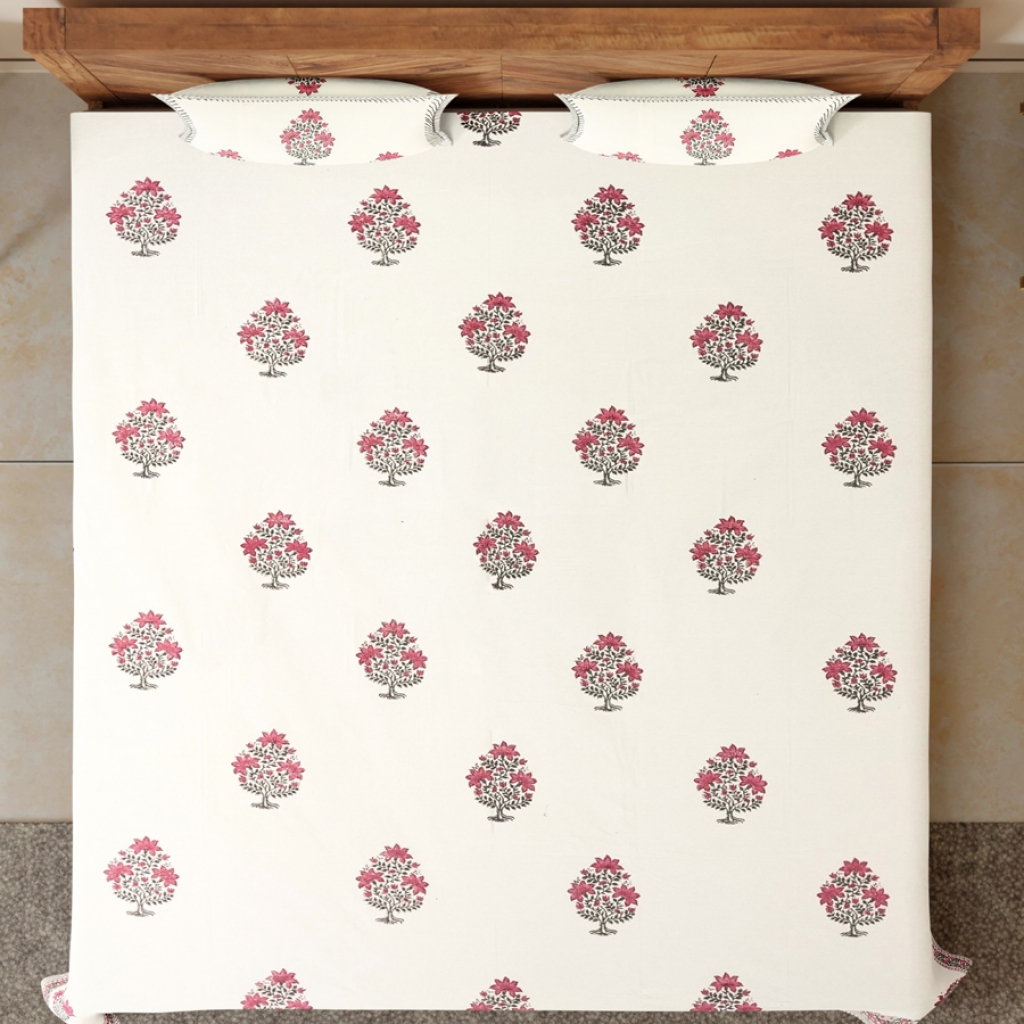 COTTON HANDBLOCK PRINTED BEDSHEET