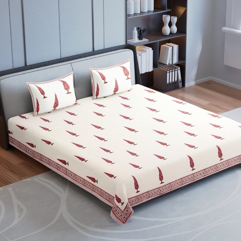 COTTON HANDBLOCK PRINTED BEDSHEET