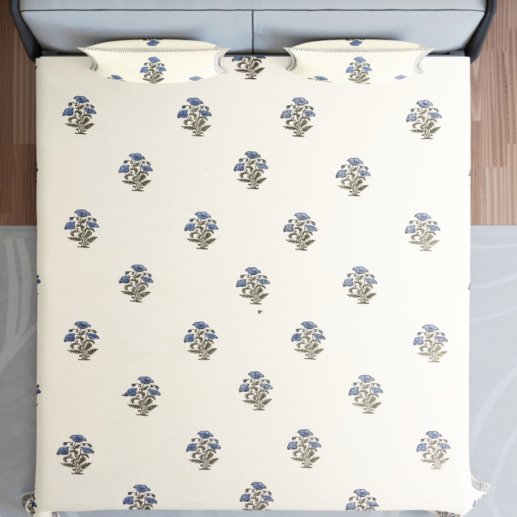 COTTON HANDBLOCK PRINTED BEDSHEET