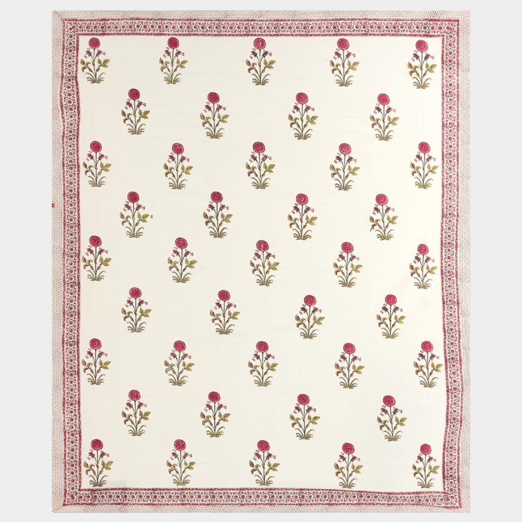 COTTON HANDBLOCK PRINTED BEDSHEET