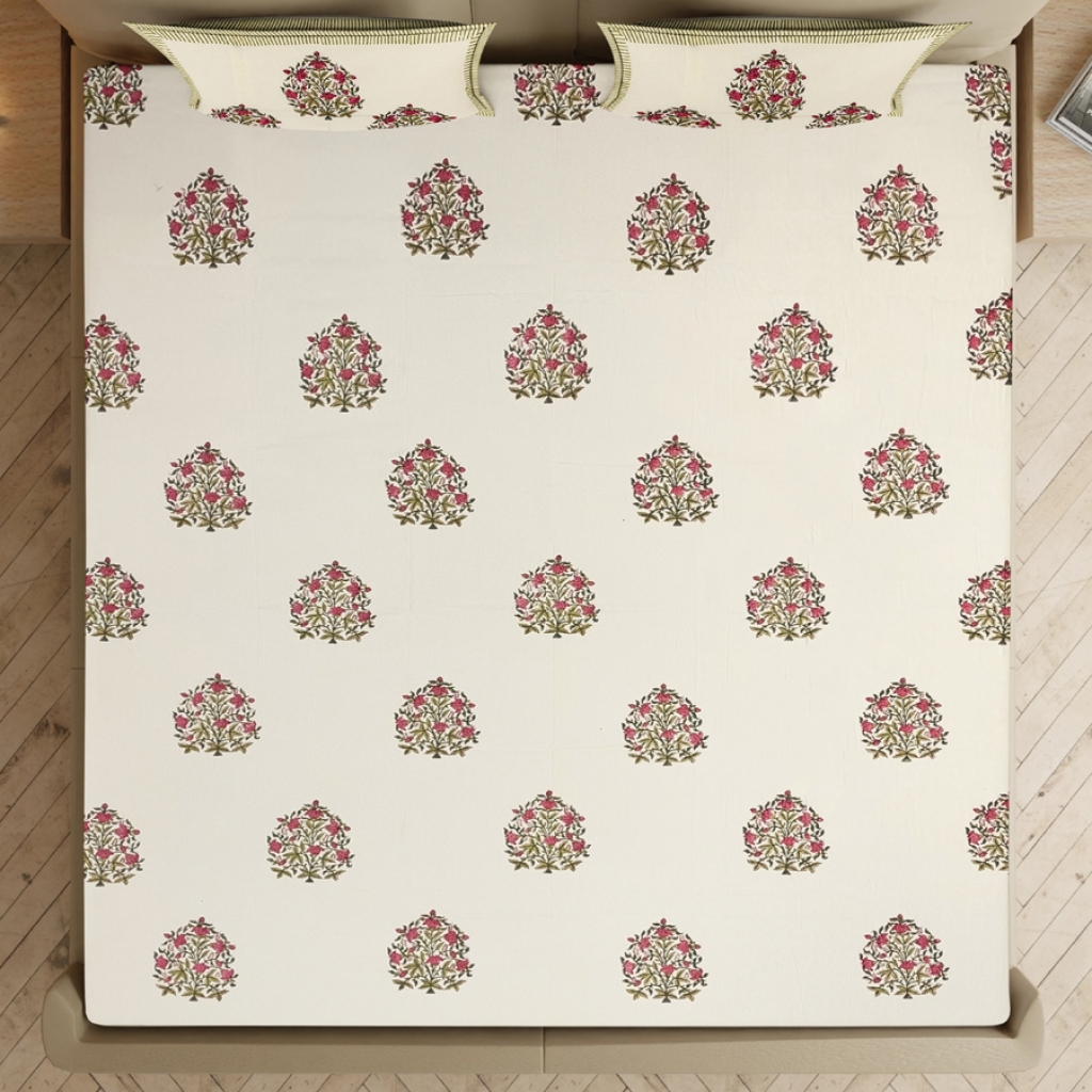 COTTON HANDBLOCK PRINTED BEDSHEET