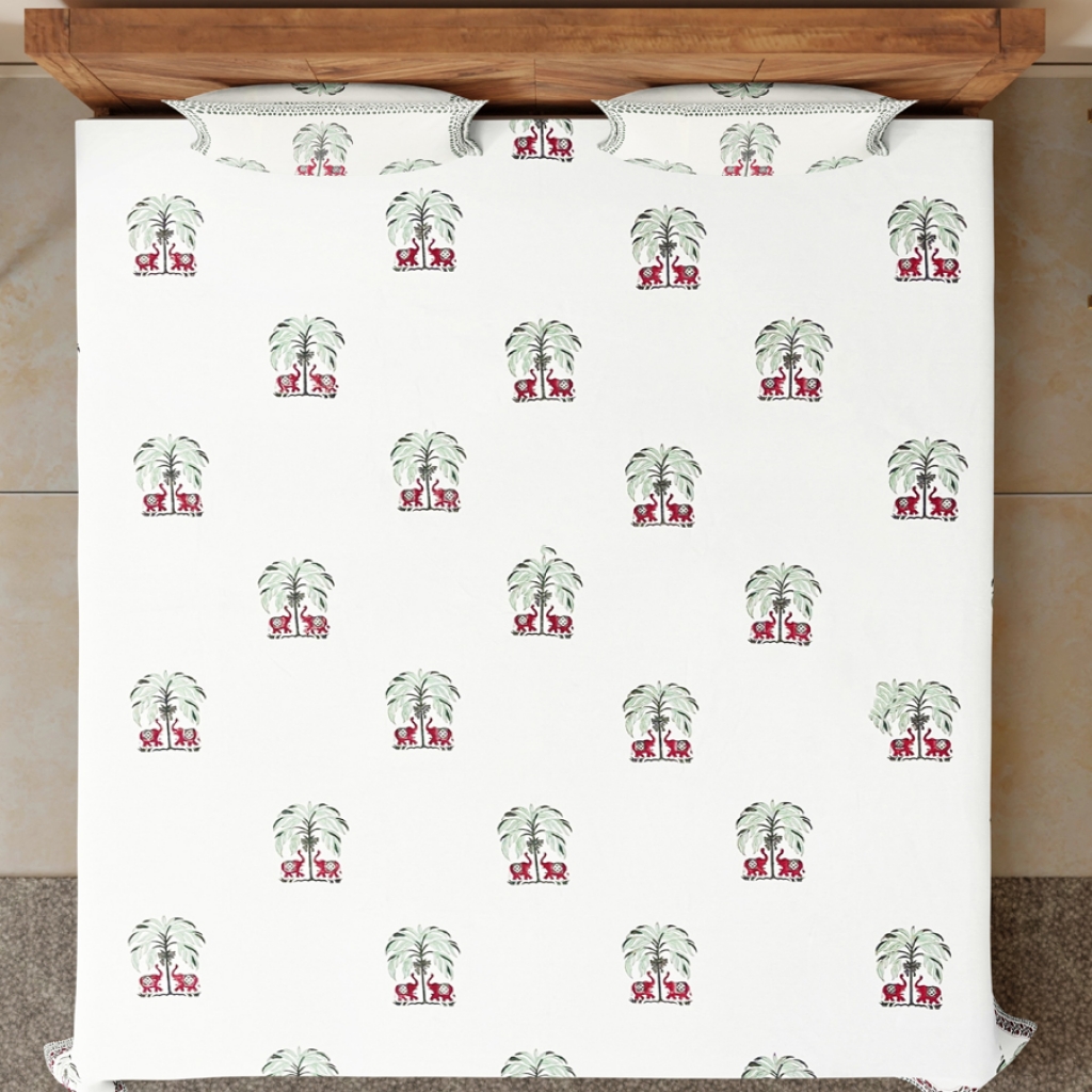 COTTON HANDBLOCK PRINTED BEDSHEET