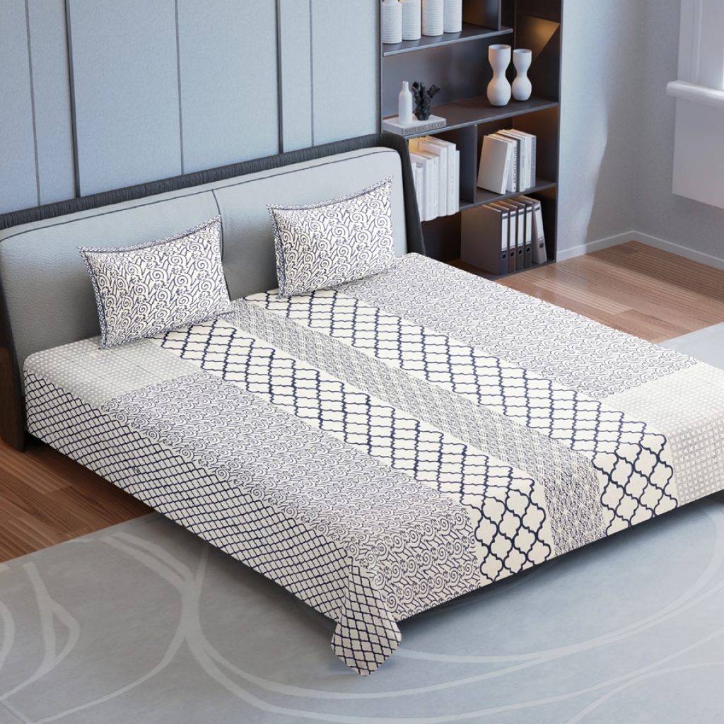 COTTON HANDBLOCK PRINTED BEDSHEET