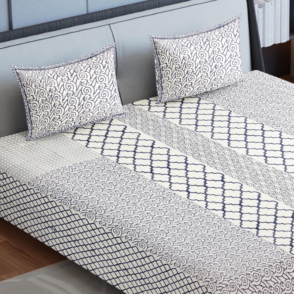 COTTON HANDBLOCK PRINTED BEDSHEET