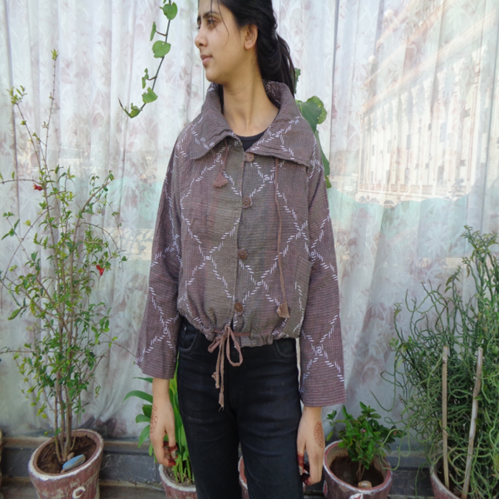 COTTON VINTAGE SHORT KANTHA JACKETS