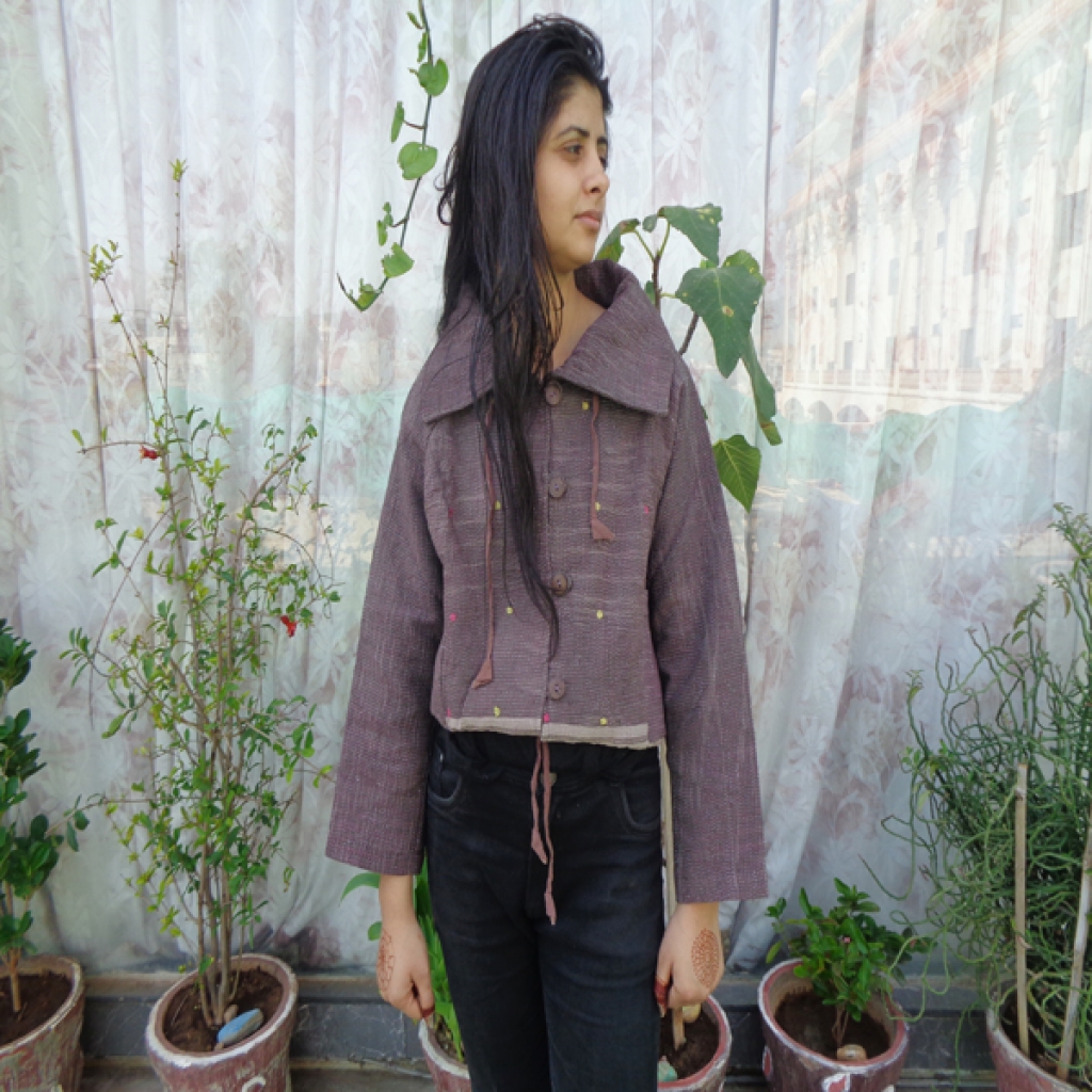 COTTON VINTAGE SHORT KANTHA JACKETS
