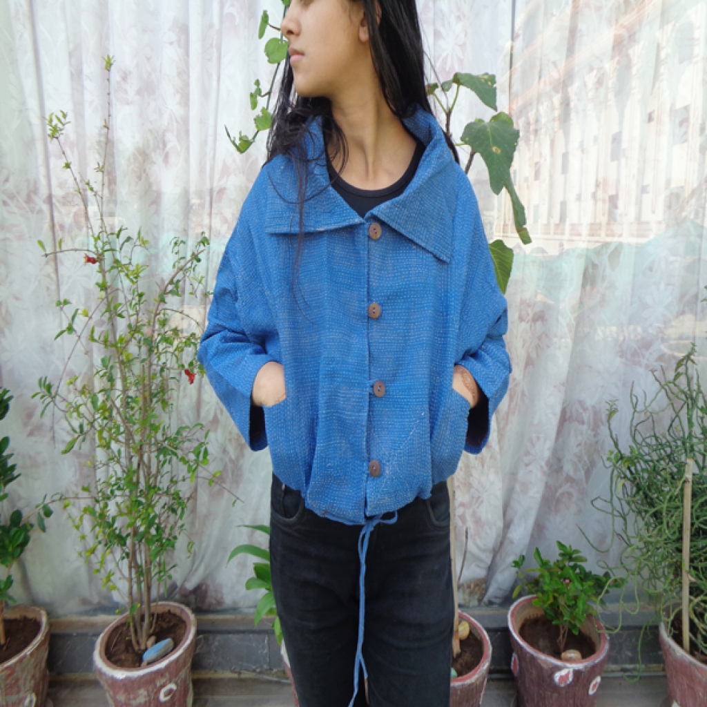 COTTON VINTAGE SHORT KANTHA JACKETS