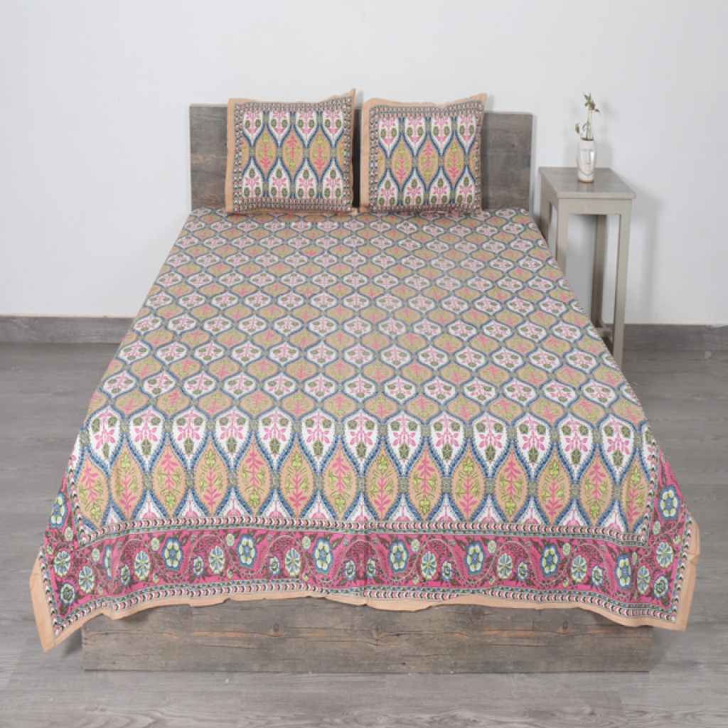 COTTON SCREEN PRINTED BED SHEETS