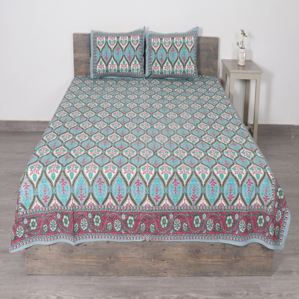 COTTON SCREEN PRINTED BED SHEETS